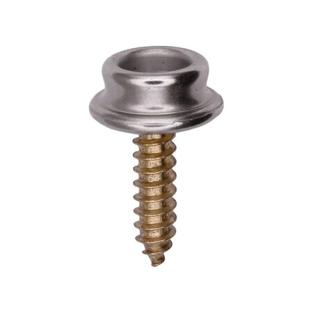 Auveco Nickel On Brass Phillips Wood Screw Stud Snap Fasteners, 100PK 7680