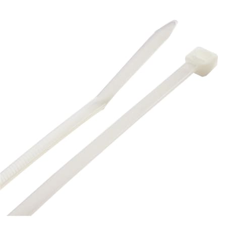 Steel Grip Cable Tie, 11 in L, 2.76 in Max Bundle Dia., White, Polypropylene, 75 lb Strength, 100 PK 3004685