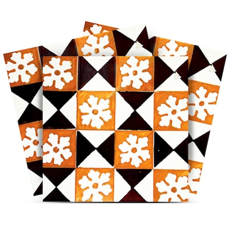 Homeroots 8" x 8" Mini Snowflakes and Squares Peel and Stick Removable Tiles 400503