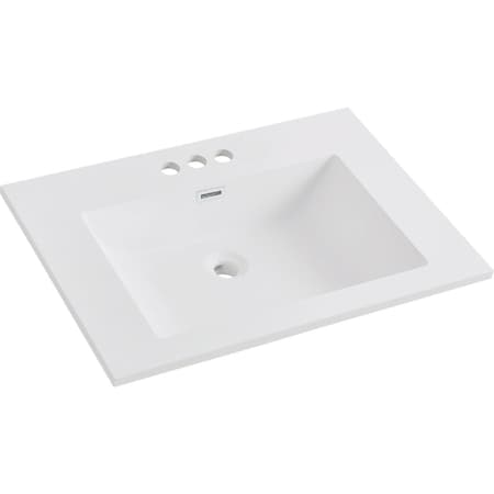 Craftmark 25''x22'' Cultured Marble Solid High Gloss Wht Vanity Top with Wave Bowl WB2522330
