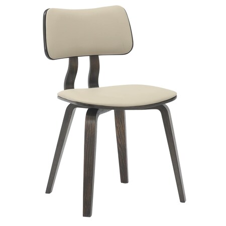 Leisuremod Modern Wooden Dining Chair, Dark Walnut Color Frame in Taupe, Clivo Collection CDDW-18TP