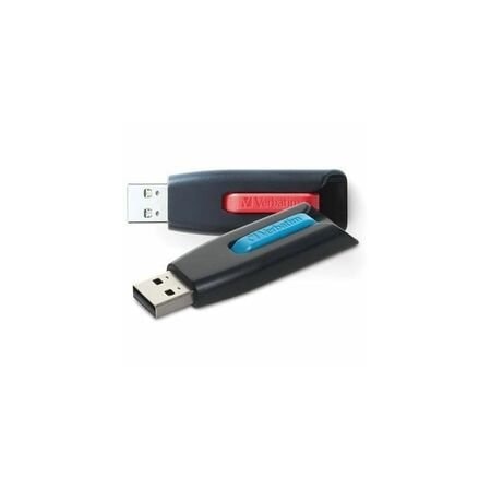 Verbatim 64GB Store 'n' Go V3 USB 3.2 Gen 1 Flash Drive, 2pk, Red, Blue, 64 GB, USB 3.2 (Gen 1) Type A, 4PK 70899