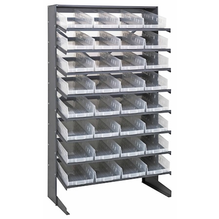 Quantum Storage Systems SINGLE SIDED PICK RACK W/32 CLEAR BINS QPRS-108CL