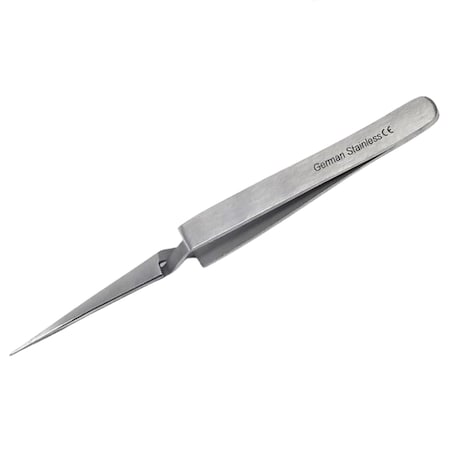 A2Z Scilab Lab Forceps Straight Fine Point Reverse Action 4.5 Inch Tweezers, Stainless Steel A2Z-ZR-JF-9