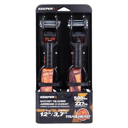 Homepage 12 ft. Ratchet Tie Down, Camouflage, 2PK HO3306453