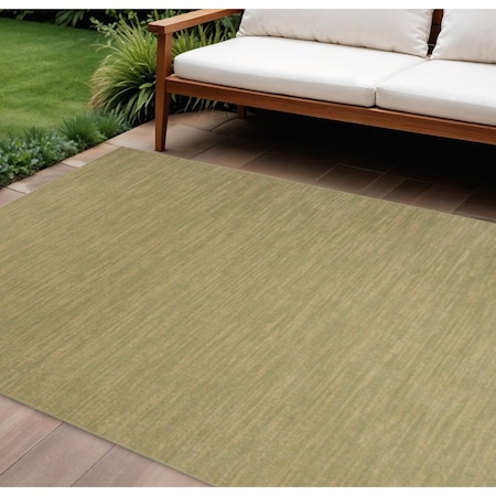 Homeroots 10' X 14' Green And Gold Abstract Indoor Outdoor Area Rug 573240