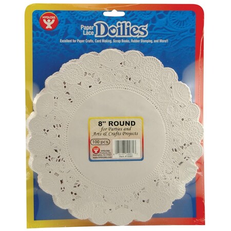 Plushdeluxe Doilies 8 White Round, 300PK PL3480320