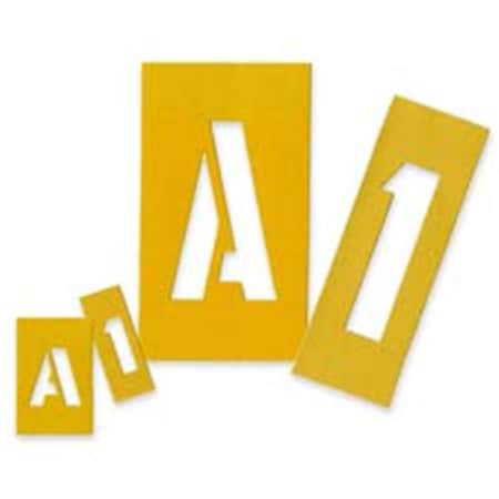 Chartpak Painting Stencil Numbers-Letters- 1in.- Yellow CHA01550