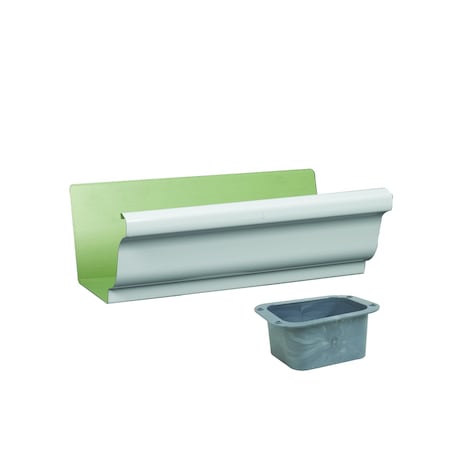 Amerimax Home Products 4.25 in. H X 6 in. W X 10 in. L White Aluminum K Gutter End with Drop 47080