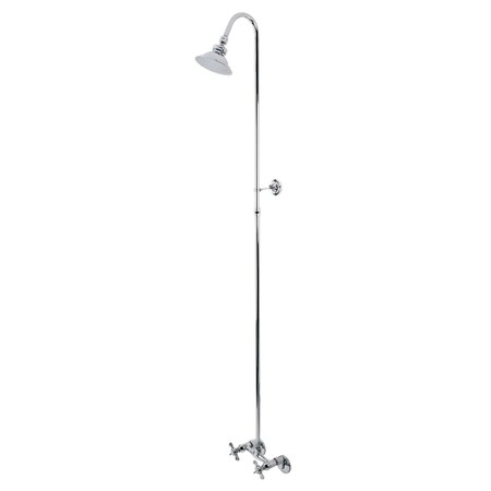 Kingston Brass Wall Mount Shower Combo, Polished Chrome CCK2131BEX