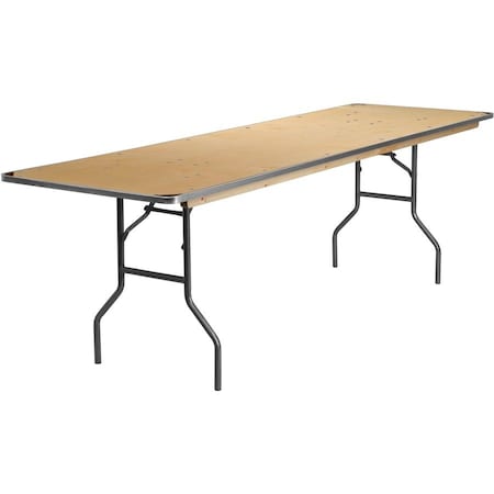 Flash Furniture Rectangle Folding Table, Wood Top, Wood Grain XA-3096-BIRCH-M-GG