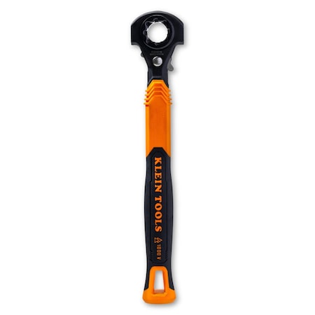 Klein Tools 5-in-1 Hammer Facing Insulated Lineman Wrench KT171HFINS