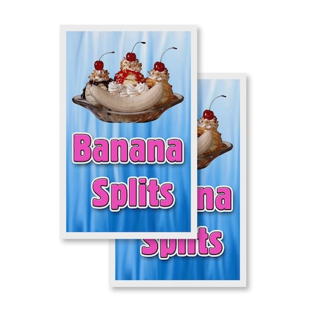 Signmission Banana Splits, Vinyl Decals Only 24 Inch x 36 Inch, Vinyl Decal, 2PK DSB-2436-2PACK-Banana Splits