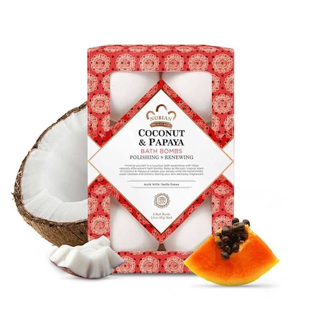 Nubian Heritage Coconut and Papaya Bath Bomb, 1.6 Ounce, 12PK 68705771
