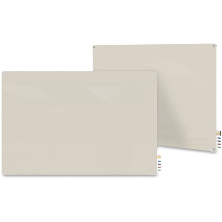 Ghent Dry Erase Board, Glass, 48 in, 96 in, No Frame Frame, Gray, Gloss HMYRM48GY