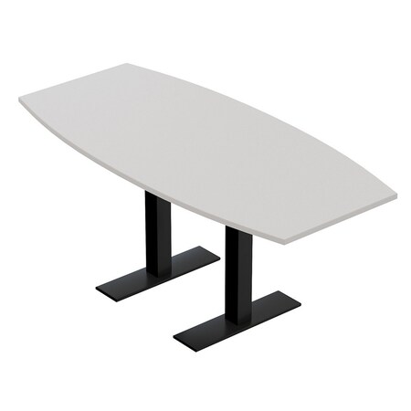 Skutchi Designs 6 Person Conference Table With Power Unit | 6' Boat Table | Harmony Series HAR-BOT-36X72-T.BK-U779-NA