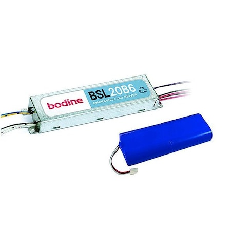 Bodine LED Emergency Driver, Galvanized Stl, 20 W BSL20B6UEK55SBI1