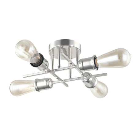 Star Brite 4 Light Semi-Flush Mount, Burnished Chrome ST894487