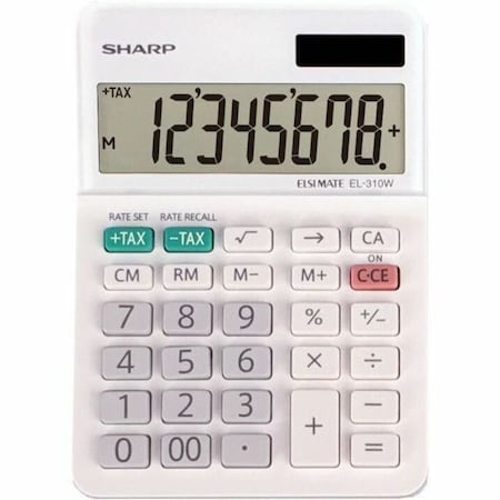 Sharp Desktop Calculator, LCD, 8 Display Digits EL-310WB