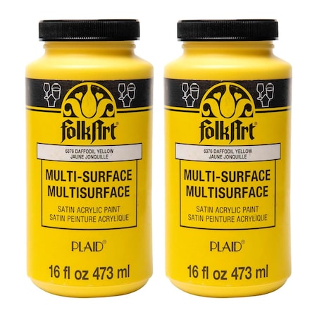 Folkart Acrylic Paint, Satin, Acrylic Base, Daffodil Yellow 6376