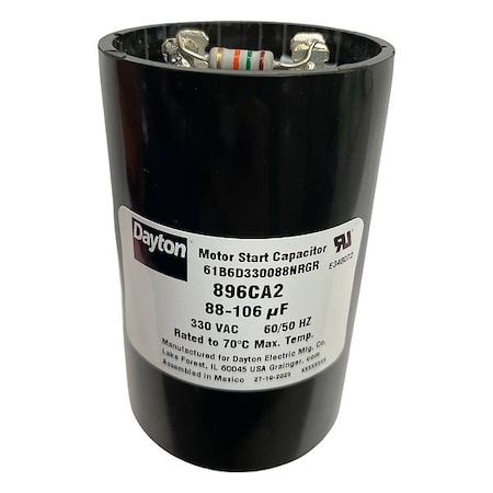 Dayton MotorStartCapacitorwithResistor, Round 896CA2