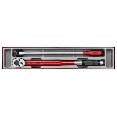 Teng Tools 2 Piece 1/2 Inch Drive 30-150 FT/LB 40-210Nm Torque Wrench & 17 Inch Long Breaker Bar T TTX2493