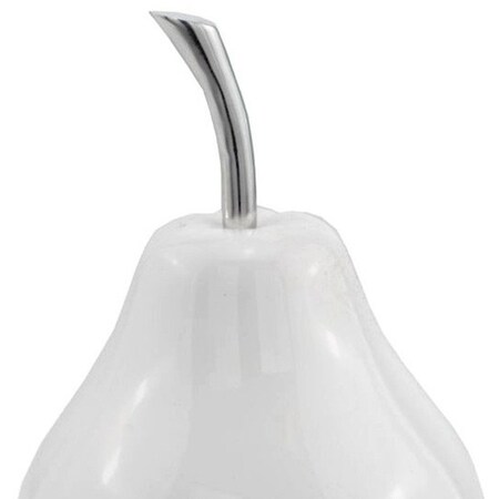 Homeroots White Medium Pear Shaped Aluminum Accent Home Decor 383744