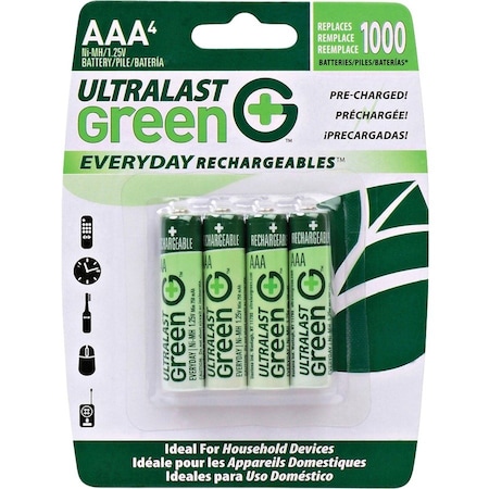 Ultralast Battery 1.2 Volt Nickel Metal Hydride Ultralast Everyday AAA 4 Pack ULGED4AAA