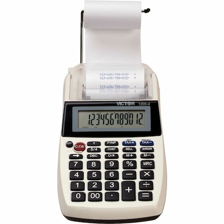 Victor Technology 12054 12 Digit Portable PalmDesktop Commercial Printing Calculator, Multi VCT12054