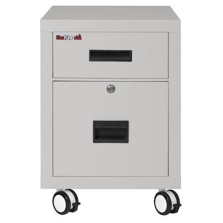 Fireking 1-Hr Fire rated, Mobile Pedestal, Ltr/Lgl file Drawer Platinum 2M1822-1PL