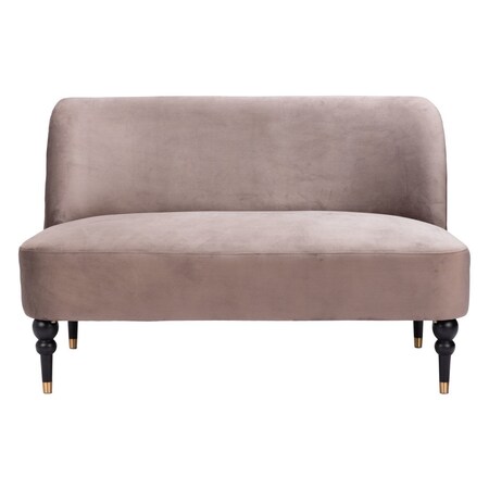 Homeroots 48in Taupe Loveseat 573997