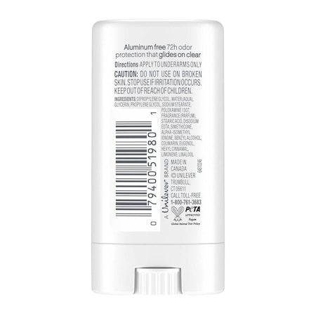 Dove Aluminum Free Coconut and Pink Jasmine Deodorant Stick, 0.5 Ounce, 36PK 64791651