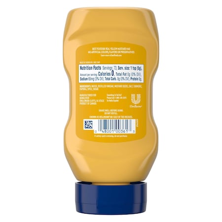 Best Foods Real Yellow Mustard, 14 Ounce Squeeze Bottle, 12PK 67402