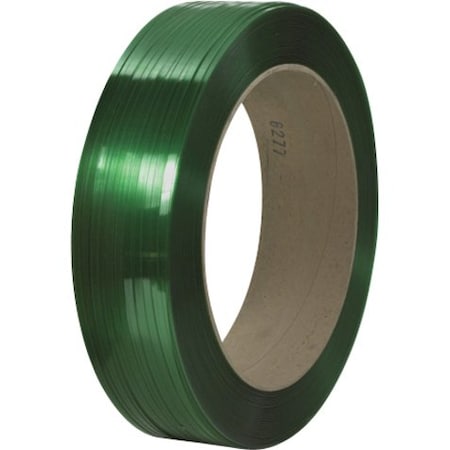Partners Brand Signode Comparable Polyester Strapping, Smooth, 16" x 6" Core, 1/2" x 9000', Green, 1/Coil PS5939