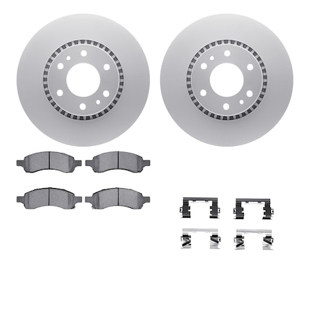 Dynamic Friction Co DFC GEOSPEC Coated Rotors with 5000 Brake Pads - Ceramic and Hardware 4512-48124