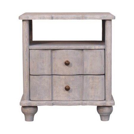 Homeroots 25" Brown Solid Wood Two Drawer Nightstand 719628