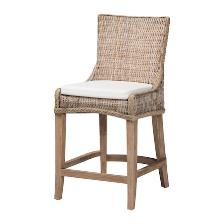 Bali & Pari Derris Natural Rattan Counter Stool, Greywashed 262-14303-ZORO