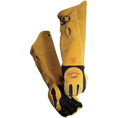 Caiman Premium Split Deerskin MIG/Stick Welder's Glove w/FR Fleece Insulation and Para-Aramid Cut Liner 1877-5