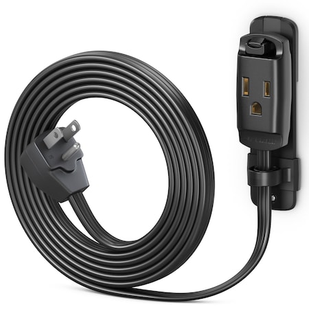 Maximm 4ft 14AWG Heavy Duty AC Extension Cord w/ Wall Clip, Black ADW-90-C6F04-14B0-WM