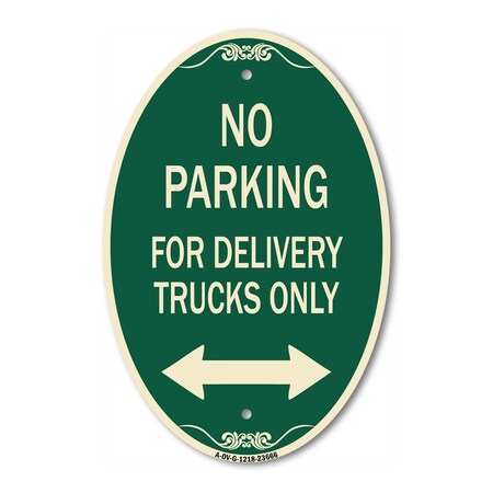 Signmission No Parking Sign No Parking for Delivery Truck, 12 In X 18 In Architectural, Heavy Gauge Aluminum A-OV-G-1218-23666