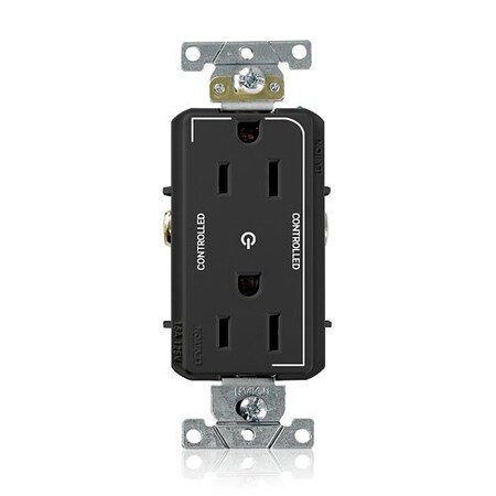 Leviton DPl Dup Rec 15A 125V 2MCtrl Self-Gr Blk 16252-2PE