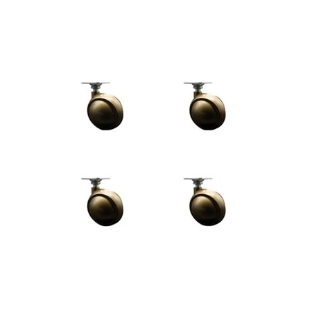 Service Caster 2.5 Inch Windsor Antique Metal Ball Caster - Top Plate, 4PK SCC-TP01S25-DCS-WA-4