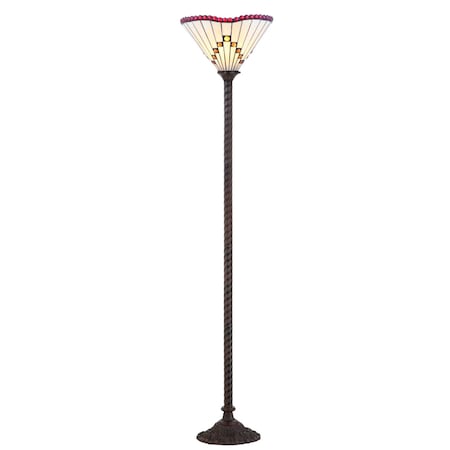 Jonathan Y Smith Tiffany-Style 70.5" Torchiere LED Floor Lamp, Bronze JYL8000A