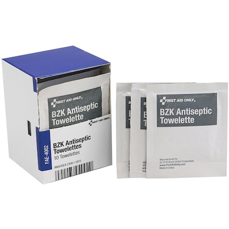 First Aid Only Wipes, Antiseptic 10PK FAOFAE4002