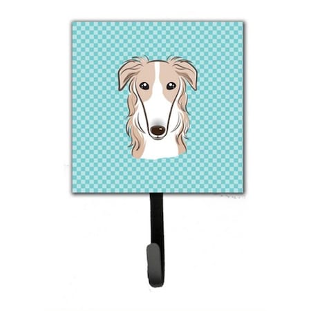 Carolines Treasures Checkerboard Blue Borzoi Leash and Key Holder BB1166SH4