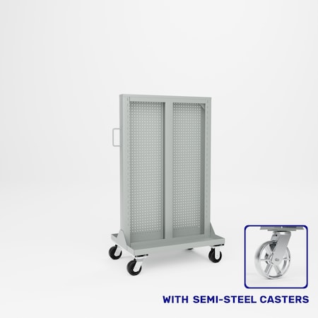 Pucel Portable Bin & Shelf Cart, 36 in W x 162 in D x 124 in H, Black PBSC-P-36S