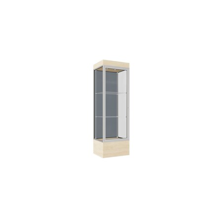 Ghent Lighted Floor Display Case 24x76x20, 12" Base, Satin 93LFBS-SN-BGW