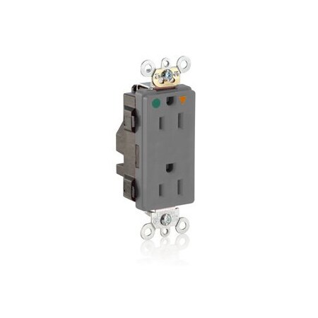 Leviton Hospital Grade Decora Receptacle, 15 Amp, 125 Volt MD820-IGG