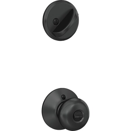 Schlage Matte Black Single Cylinder Deadbolt & Plymouth Keyed Entry Knob FB50NGPLY622