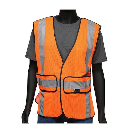 Pip ANSI Type R Class 2 Three Pocket Expandable Mesh Breakaway Vest 47201/O